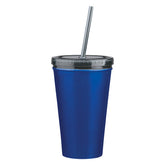 Vaso Térmico de Acero Inoxidable con Popote 16 Oz.