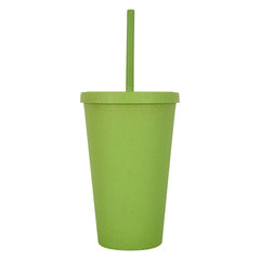 Vaso Térmico de PP de Trigo Reciclado con Tapa y Popote 16 Oz.