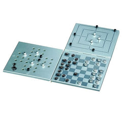 Juegos de Mesa para Viaje 3 en 1 con Estuche de Aluminio