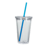 Vaso Térmico Newport de AS con Tapa y Popote 16 Oz.