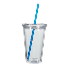 Vaso Térmico Newport de AS con Tapa y Popote 16 Oz.