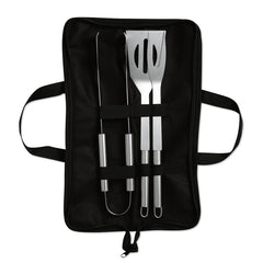 Set de 3 Utensilios para Barbacoa de Acero Inoxidable en Estuche Non-Woven