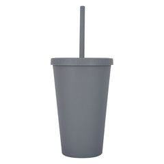 Vaso Térmico de PP de Trigo Reciclado con Tapa y Popote 16 Oz.