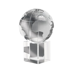 Pisapapeles en Forma de Globo Terráqueo de Cristal en Soporte