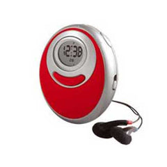 Radio Portátil FM de Plástico con Reloj, Alarma, Cronómetro y Audífonos 5 en 1