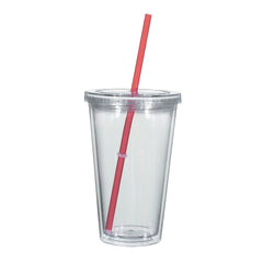 Vaso Térmico Newport de AS con Tapa y Popote 16 Oz.