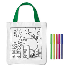 Bolsa de Mano para Colorear de Algodón con 5 Plumones