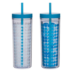 Vaso que Cambia de Color de AS con Popote 16 Oz.