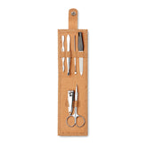 Set de Manicura de Acero Inoxidable en Estuche de Corcho