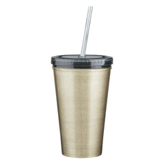 Vaso Térmico de Acero Inoxidable con Popote 16 Oz.