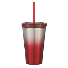 Vaso Térmico Chroma de Acero Inoxidable con Popote 16 Oz.