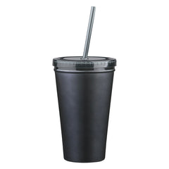 Vaso Térmico de Acero Inoxidable con Popote 16 Oz.
