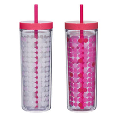 Vaso que Cambia de Color de AS con Popote 16 Oz.