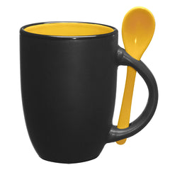 Taza con Cuchara de Cerámica 12 Oz.
