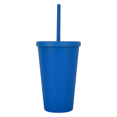 Vaso Térmico de PP de Trigo Reciclado con Tapa y Popote 16 Oz.