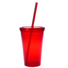 Vaso Térmico de PP con Popote 16 Oz.