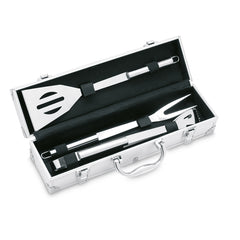 Set de 3 Utensilios para Barbacoa de Acero Inoxidable en Maleta de Aluminio