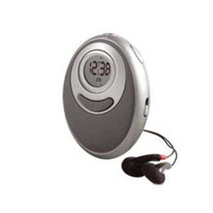 Radio Portátil FM de Plástico con Reloj, Alarma, Cronómetro y Audífonos 5 en 1