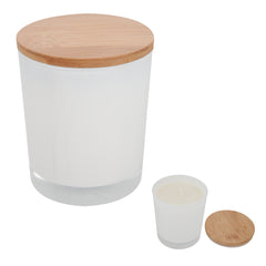 Vela de Soya en Vaso de Vidrio con Tapa de Bambú