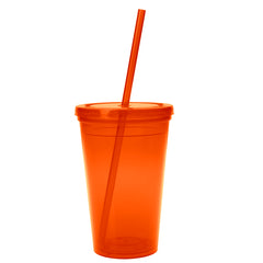 Vaso Térmico de PP con Popote 16 Oz.