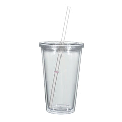 Vaso Térmico Newport de AS con Tapa y Popote 16 Oz.