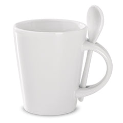 Taza con Cuchara de Cerámica para Sublimación 340 ml