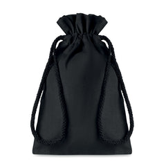 Bolsa Pequeña Negra de Regalo Tipo Morral de Algodón