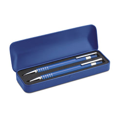 Set de Bolígrafo y Lapicero Portaminas de Aluminio en Estuche de Metal