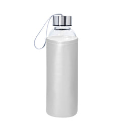 Botella de Vidrio con Manga Metálica y Correa 532 ml.