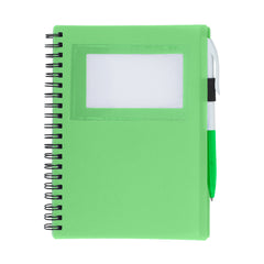Libreta de Espiral con Ventana para Identificación, Bolígrafo y Cubierta de PP