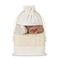 Set de Baño en Bolsa Tipo Morral de Yute
