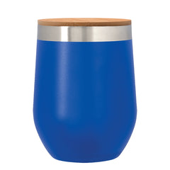 Vaso Térmico para Vino de Acero Inoxidable con Tapa de Bambú 12 Oz.