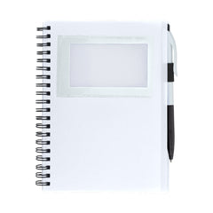 Libreta de Espiral con Ventana para Identificación, Bolígrafo y Cubierta de PP