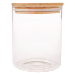 Contenedor de Alimentos de Vidrio con Tapa de Bambú 26 Oz.
