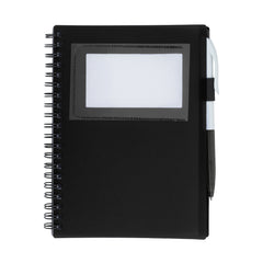 Libreta de Espiral con Ventana para Identificación, Bolígrafo y Cubierta de PP