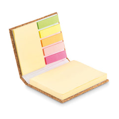 Libreta de Cubierta de Corcho con Bloc de Notas, Notas y Banderas Adhesivas 3 en 1