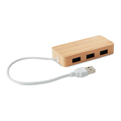 Hub USB con 3 Puertos de Bambú