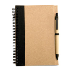 Libreta Biodegradable con Bolígrafo de Cartón Reciclado 2 en 1