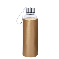 Botella de Vidrio con Manga Metálica y Correa 532 ml.
