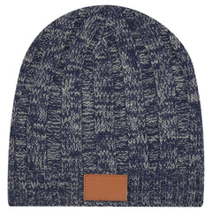 Gorro Tejido de Acrílico con Parche de Curpiel de PU