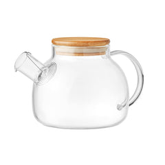 Tetera de Vidrio y Tapa de Bambú con Infusor de Acero Inoxidable 850 ml